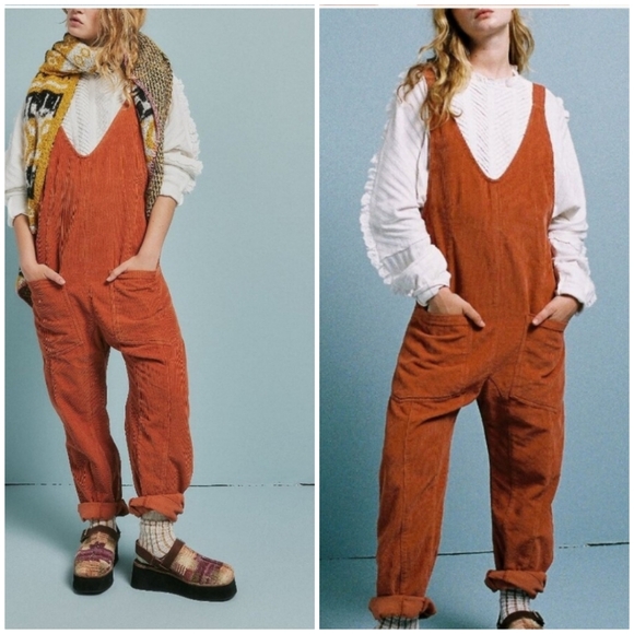 Free People High Roller Cord Jumpsuit/Sunburn - Picture 5 of 15